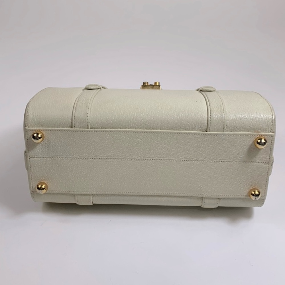 Nettie Rosenstein Vintage 1950s Handbag Creme with Gold
Key Lock Satchel Rare - Picture 5 of 15